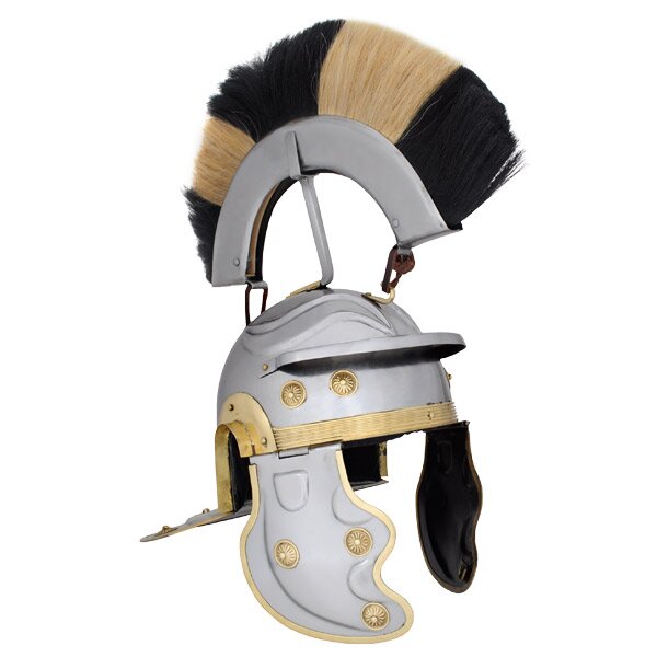 Hełm Rzymski Roman Gallic Helmet, Black and White Crest