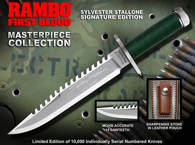Nóż Rambo I Sylvester Stallone Signature Edition Hollywood Collectibles Group